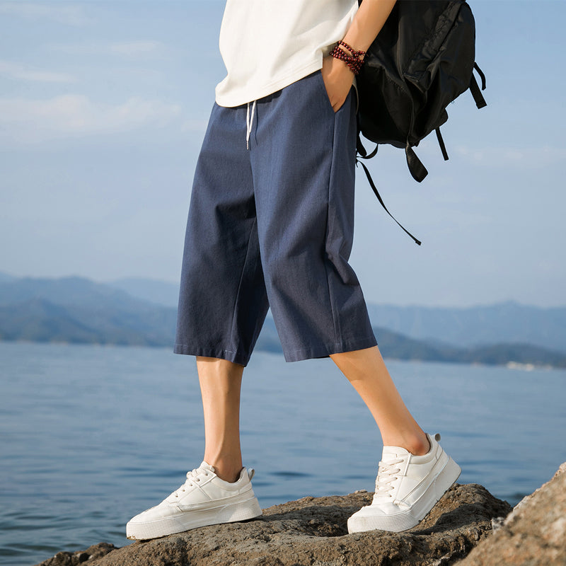 Nelson | Drawstring Wide Leg Cropped Pants