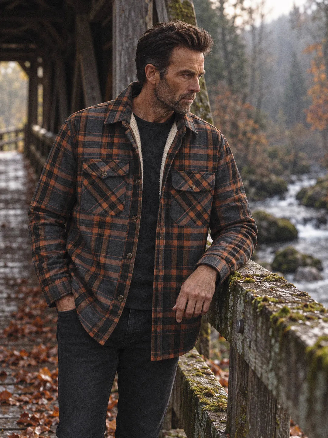 Clement | Overshirt with Plaid Pattern and Fleece-Like Lining