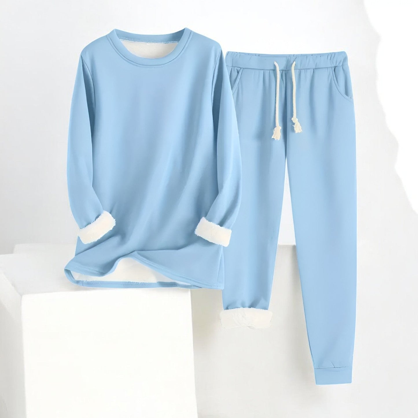 Crystina | Fleece Lined Long Sleeve Two Piece Set