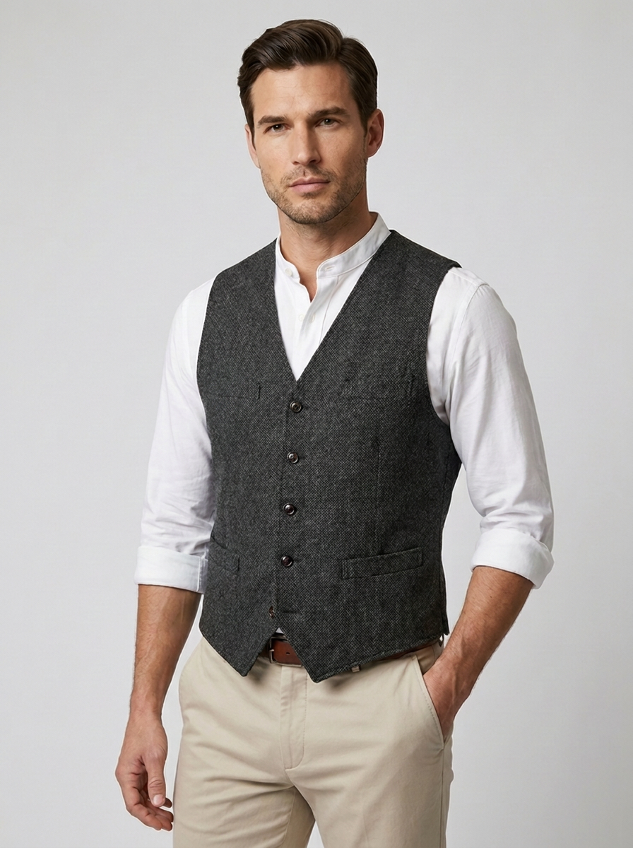 Henrik | V-Neck Button Front Vest