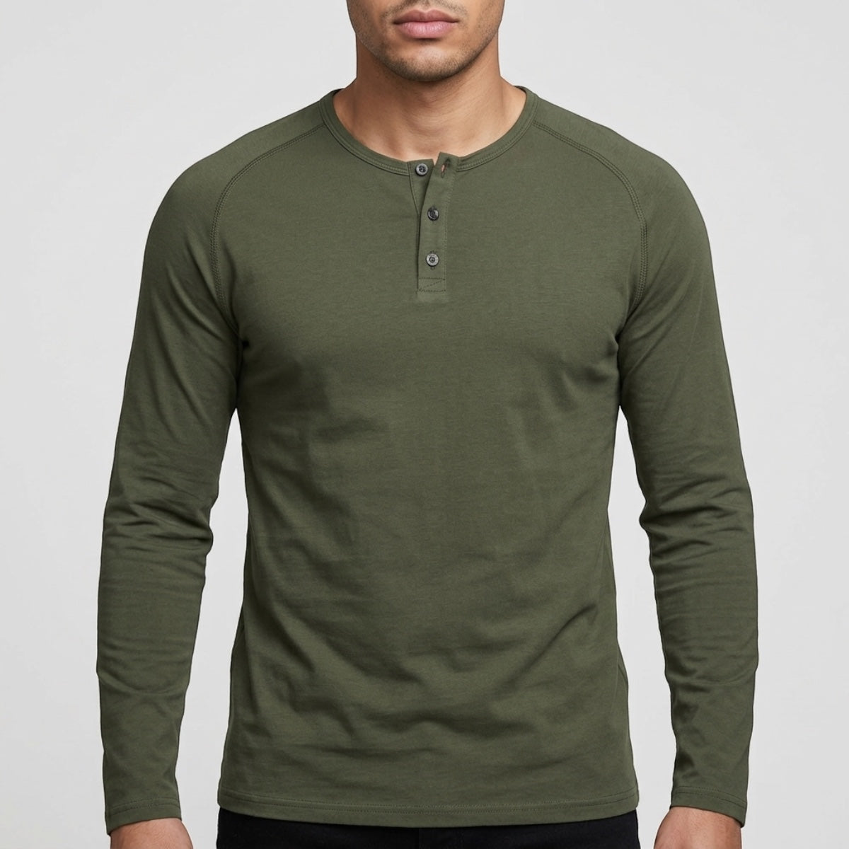 Alan | Henley Shirt With Long Sleeves and Buttons
