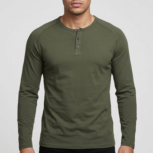 Alan | Henley Shirt With Long Sleeves and Buttons