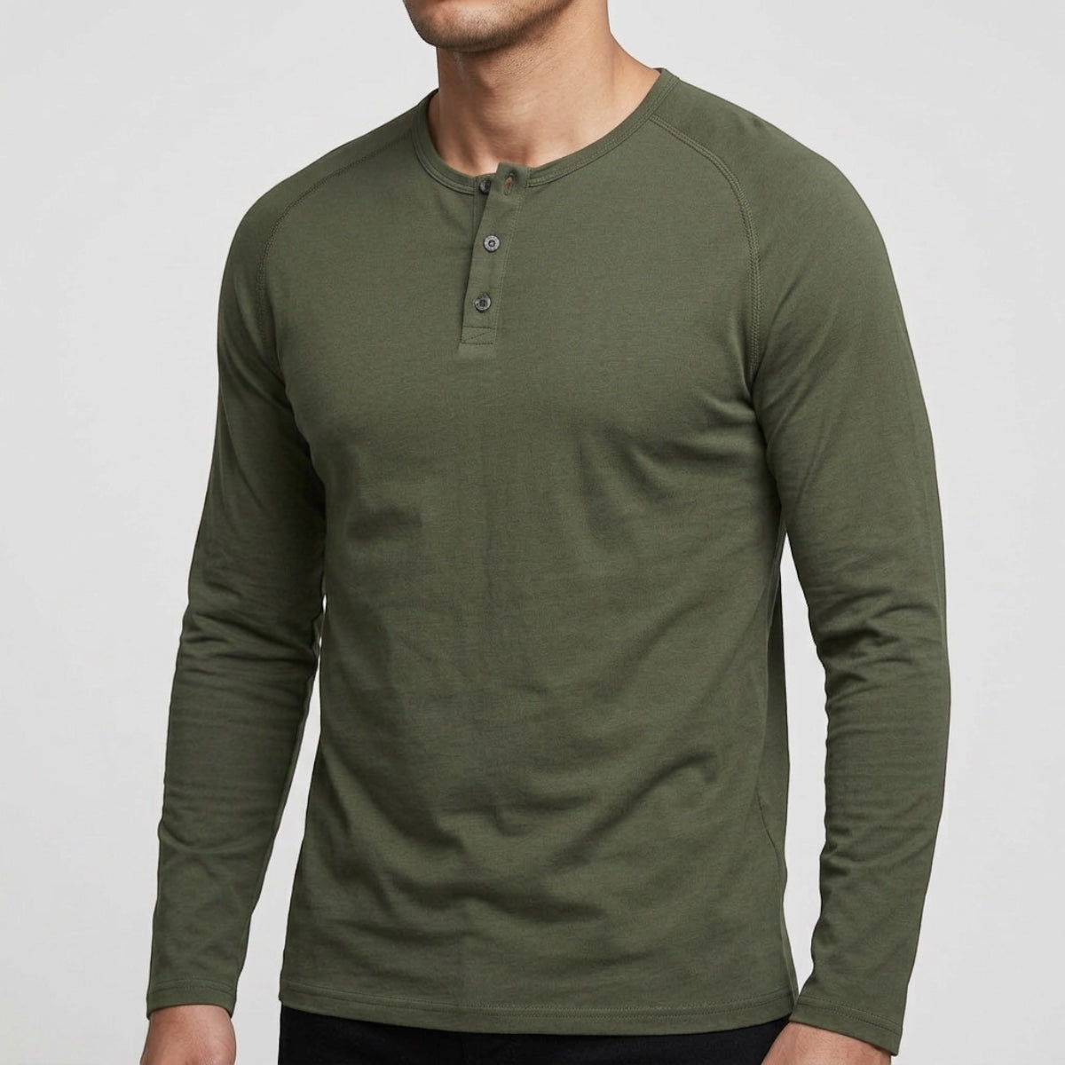 Alan | Henley Shirt With Long Sleeves and Buttons