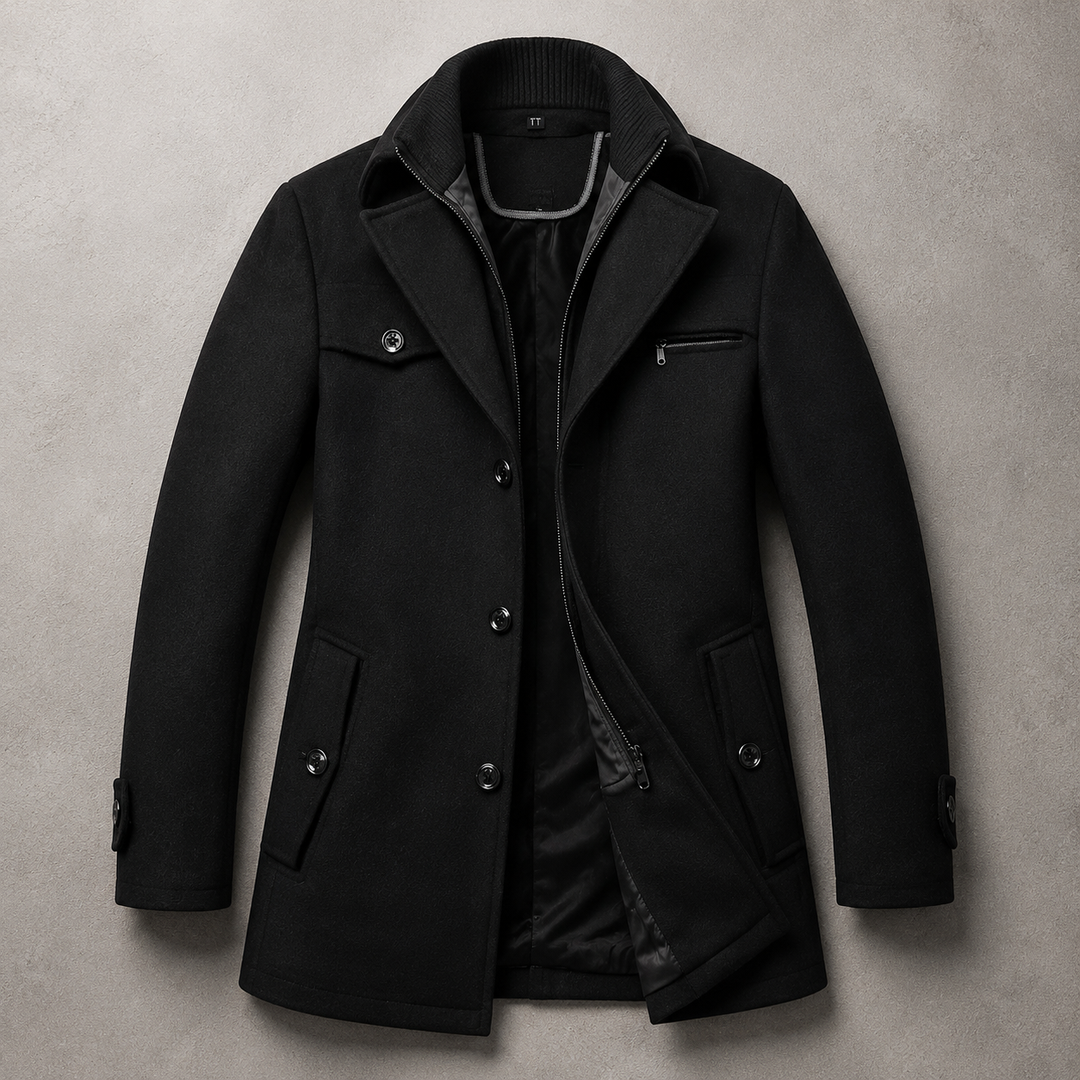 Andrew | Coat With Lapels and Ribbed Inner Collar