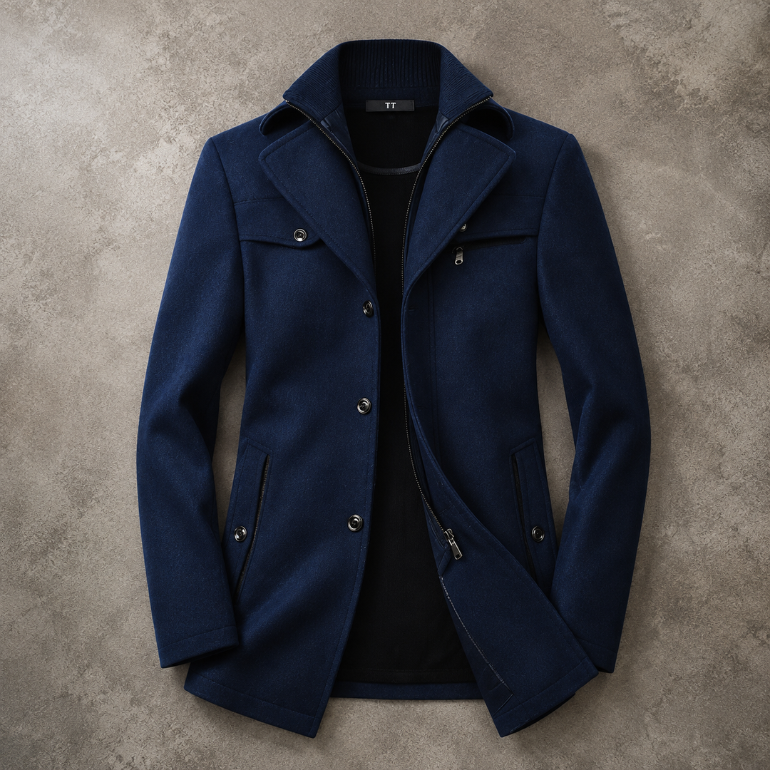 Andrew | Coat With Lapels and Ribbed Inner Collar
