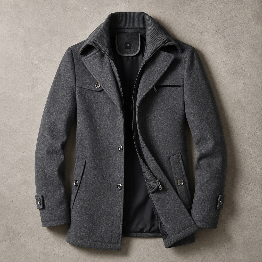 Andrew | Coat With Lapels and Ribbed Inner Collar