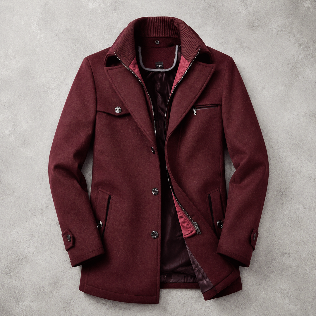 Andrew | Coat With Lapels and Ribbed Inner Collar