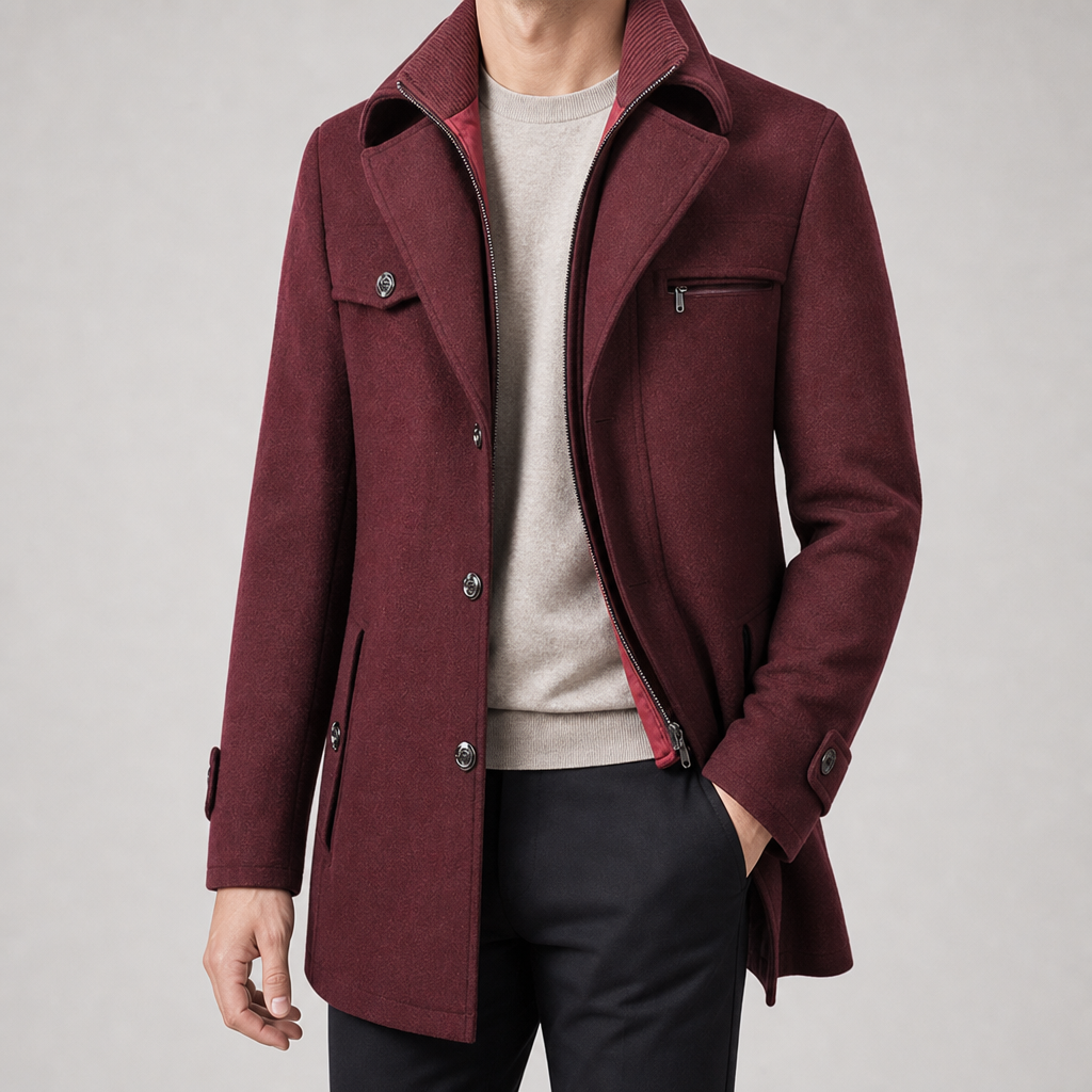 Andrew | Coat With Lapels and Ribbed Inner Collar