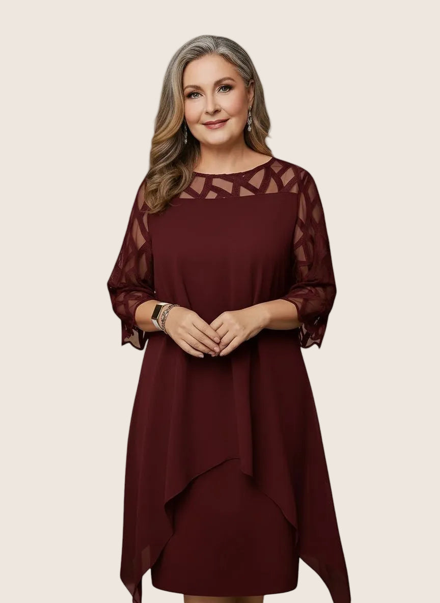 Madumali | Sheer Sleeve Layered Midi Dress