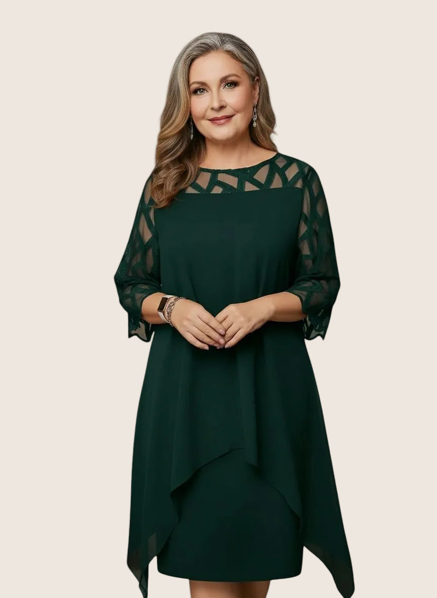 Madumali | Sheer Sleeve Layered Midi Dress