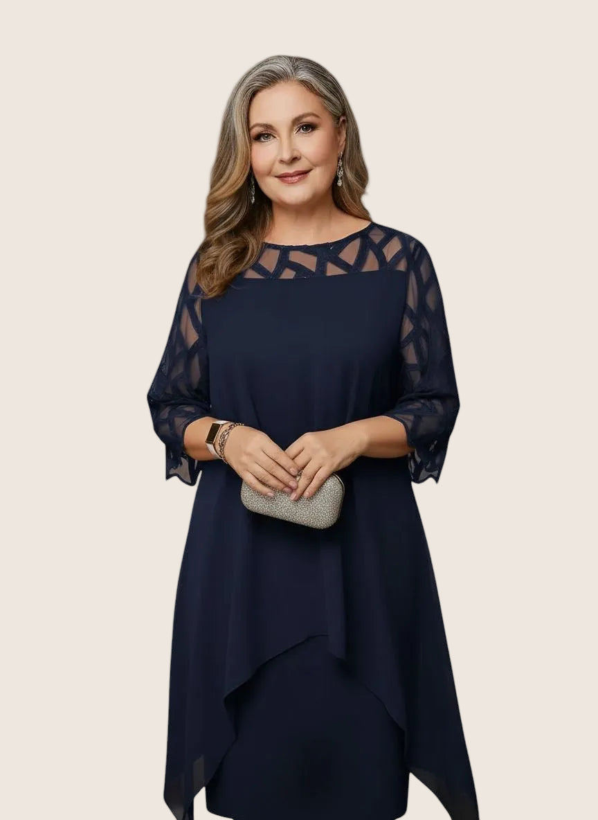 Madumali | Sheer Sleeve Layered Midi Dress