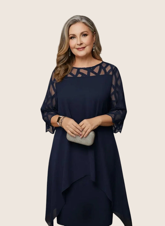Madumali | Sheer Sleeve Layered Midi Dress