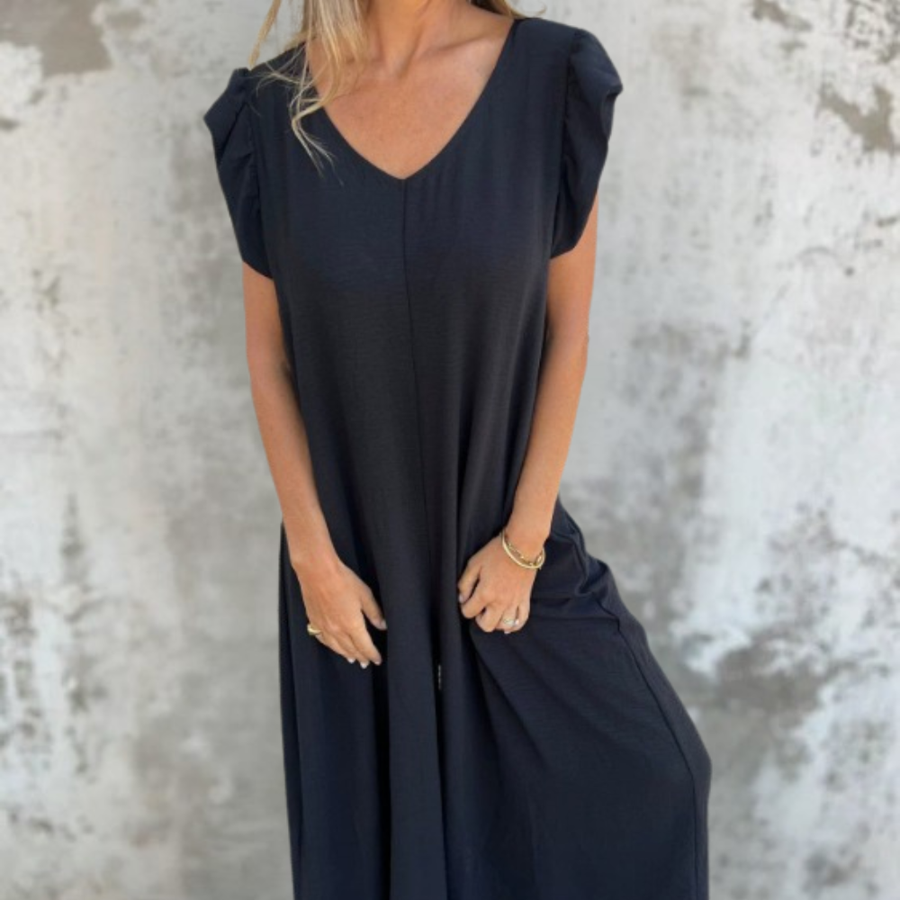 Imke | Leopard Print Sleeveless V-Neck Maxi Dress