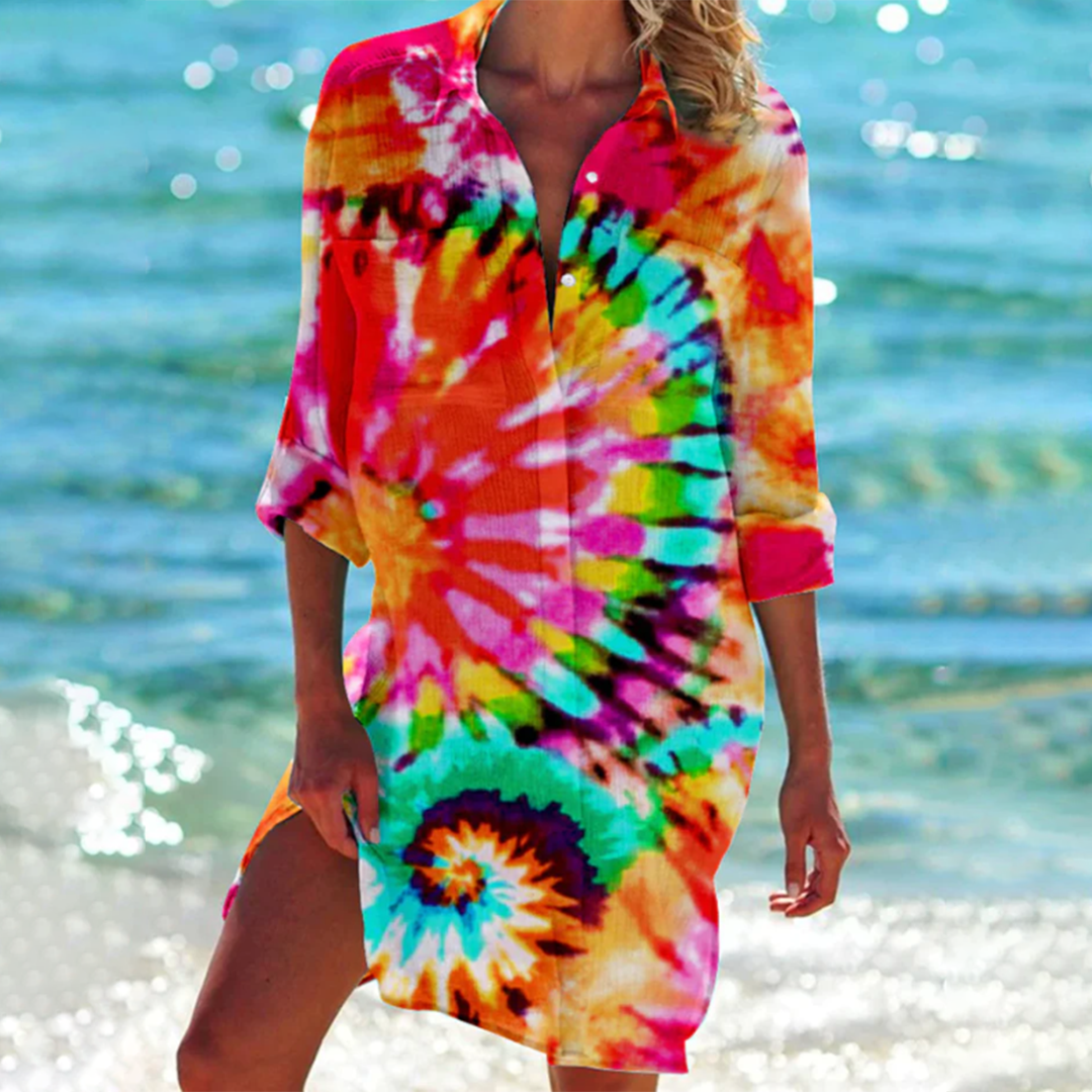 Elisabeta | Printed Collared Shirt Mini Dress