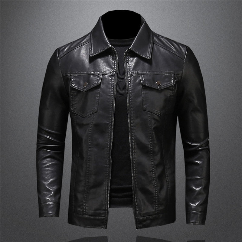 Merten | Zip Front Leather-Style Jacket