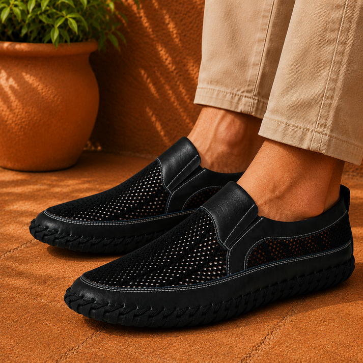 Joerg | Slip On Mesh Panel Casual Loafers