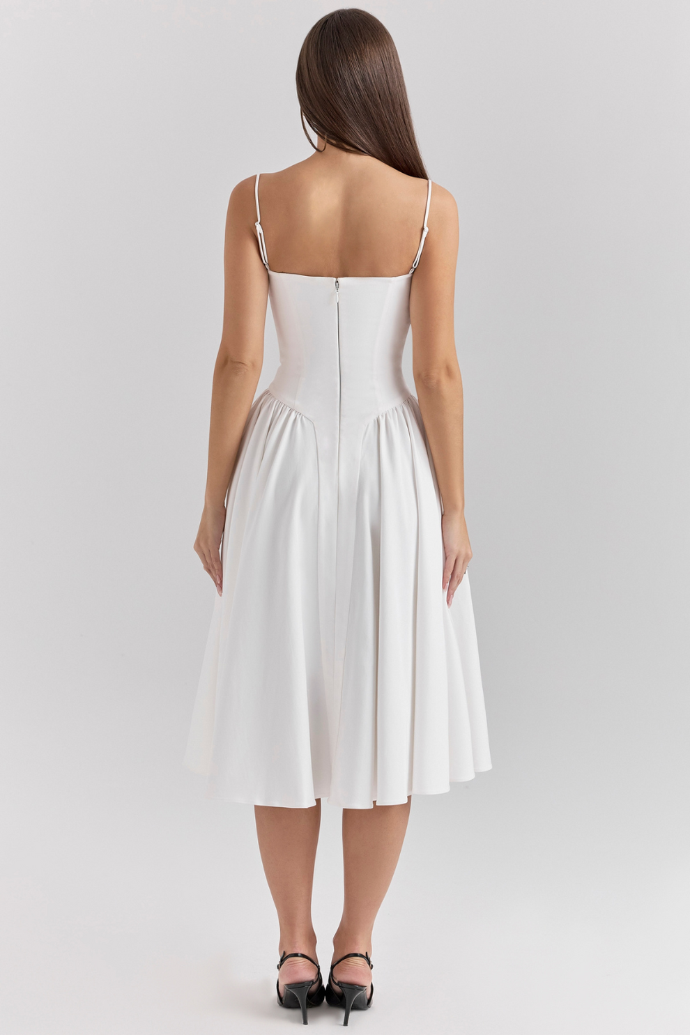 Maissa | Sleeveless Sweetheart Neck Midi Dress