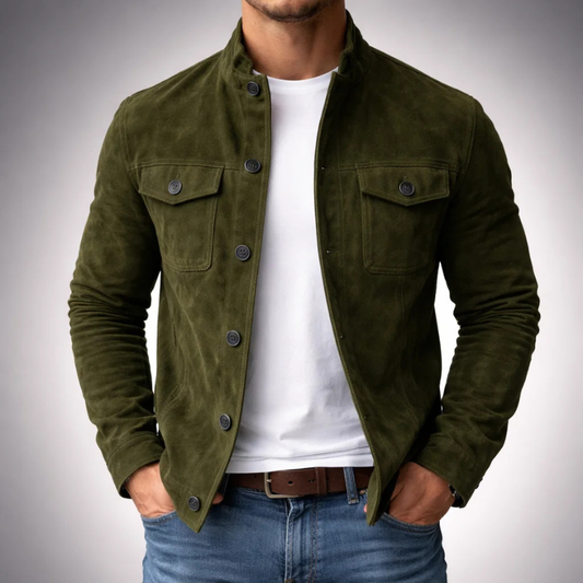 Pranas | Suede-Look Button Jacket