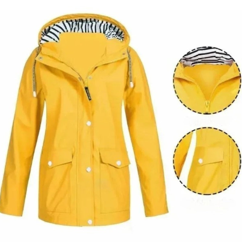 Ilektra | Hooded Long Sleeve Zip Rain Jacket