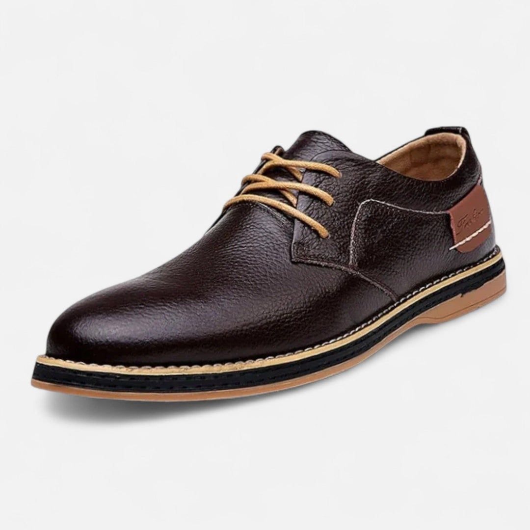 Matteo | Lace Up Leather Shoes with Contrast Stitching