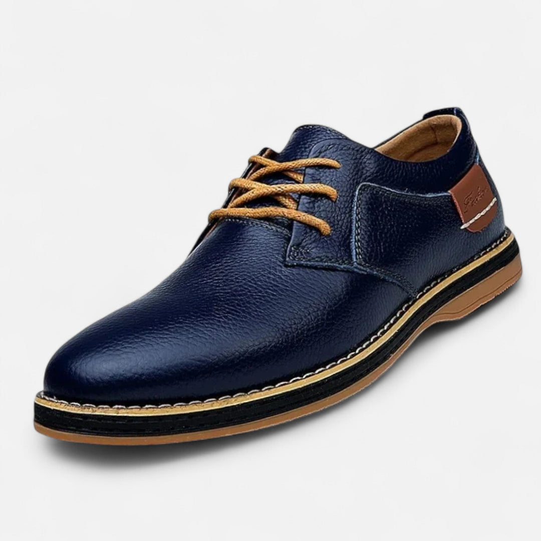 Matteo | Lace Up Leather Shoes with Contrast Stitching