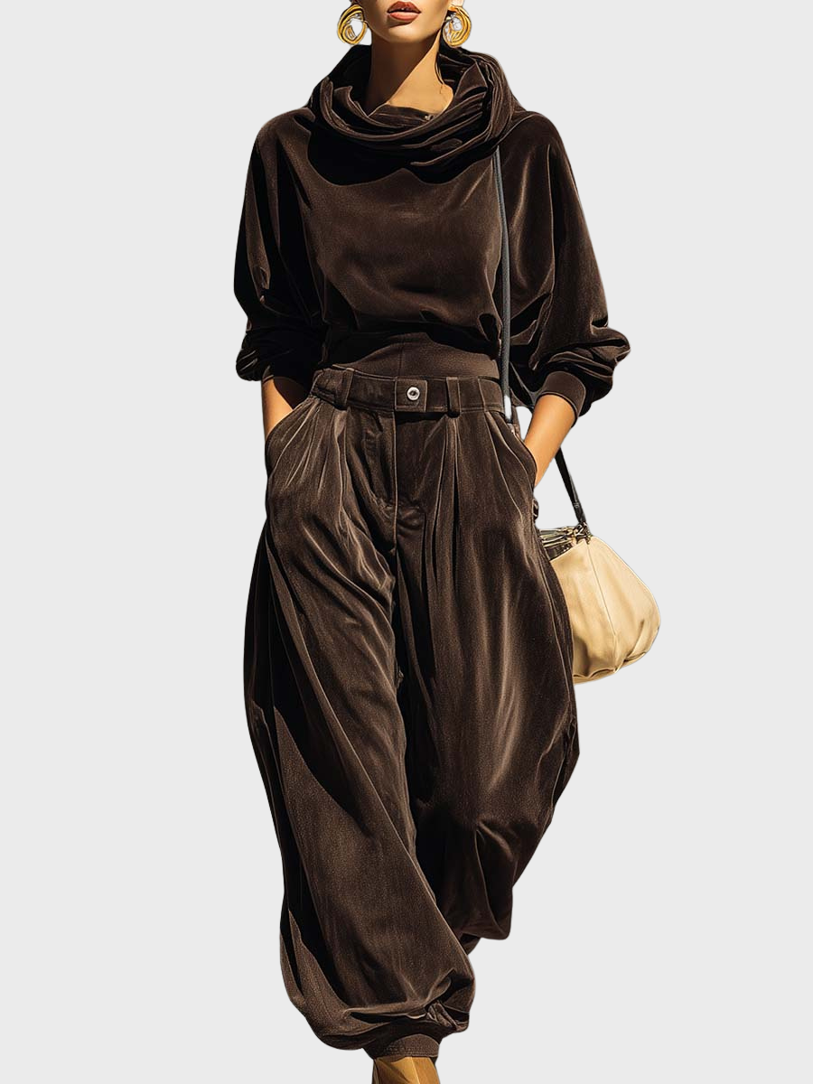Skaidre | Velvet Long Sleeve Two-Piece Set