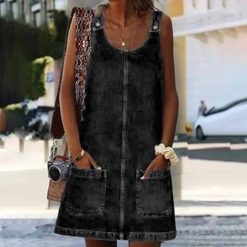 Otylia | Denim Style Sleeveless Dress
