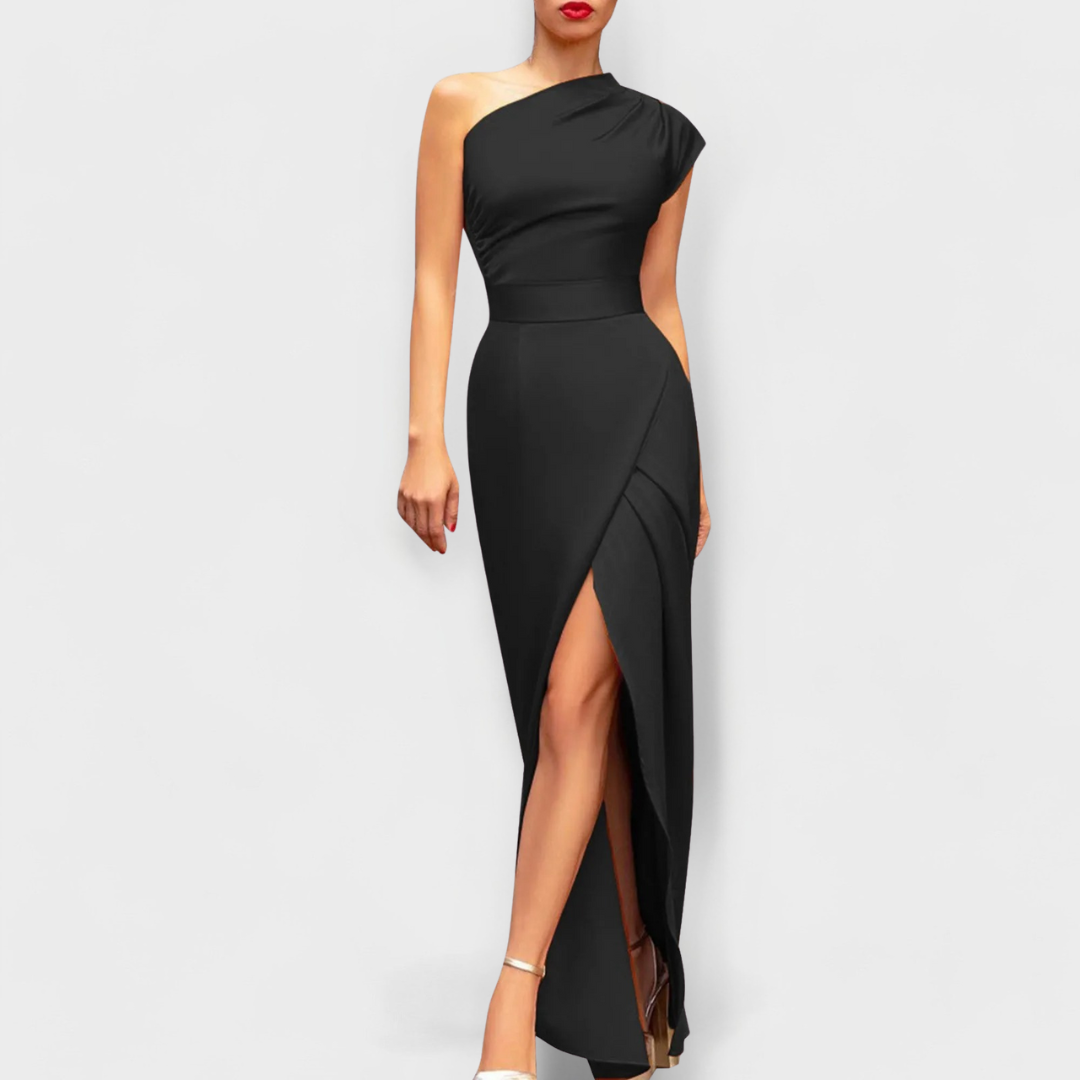 Nesibe | One Shoulder Maxi Dress High Slit