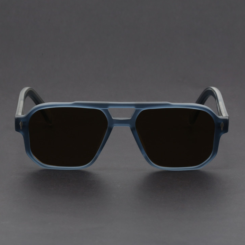 Kieran - Square Frame Blue Dark Lens Sunglasses