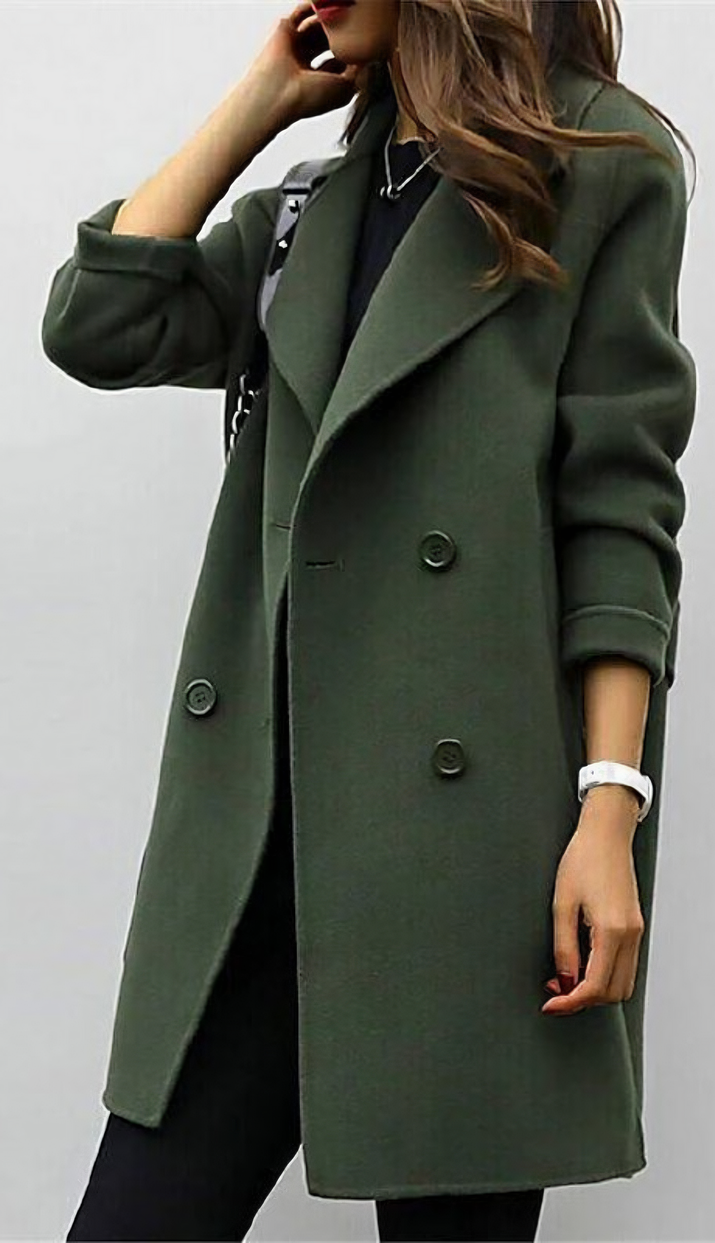 Katherene | Double Breasted Lapel Long Coat