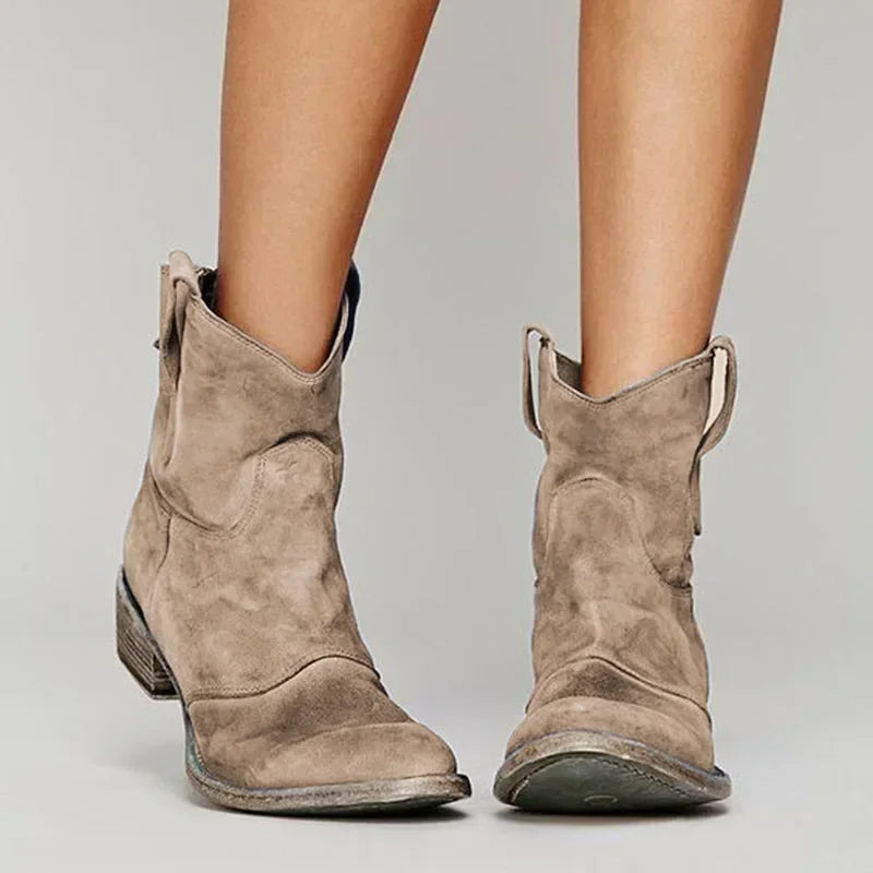 Trudy | Ankle Cowboy Boots Pointed Toe Block Heel