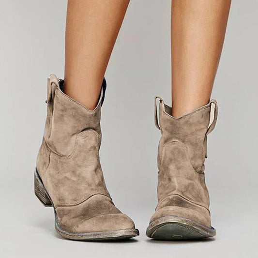 Trudy | Ankle Cowboy Boots Pointed Toe Block Heel