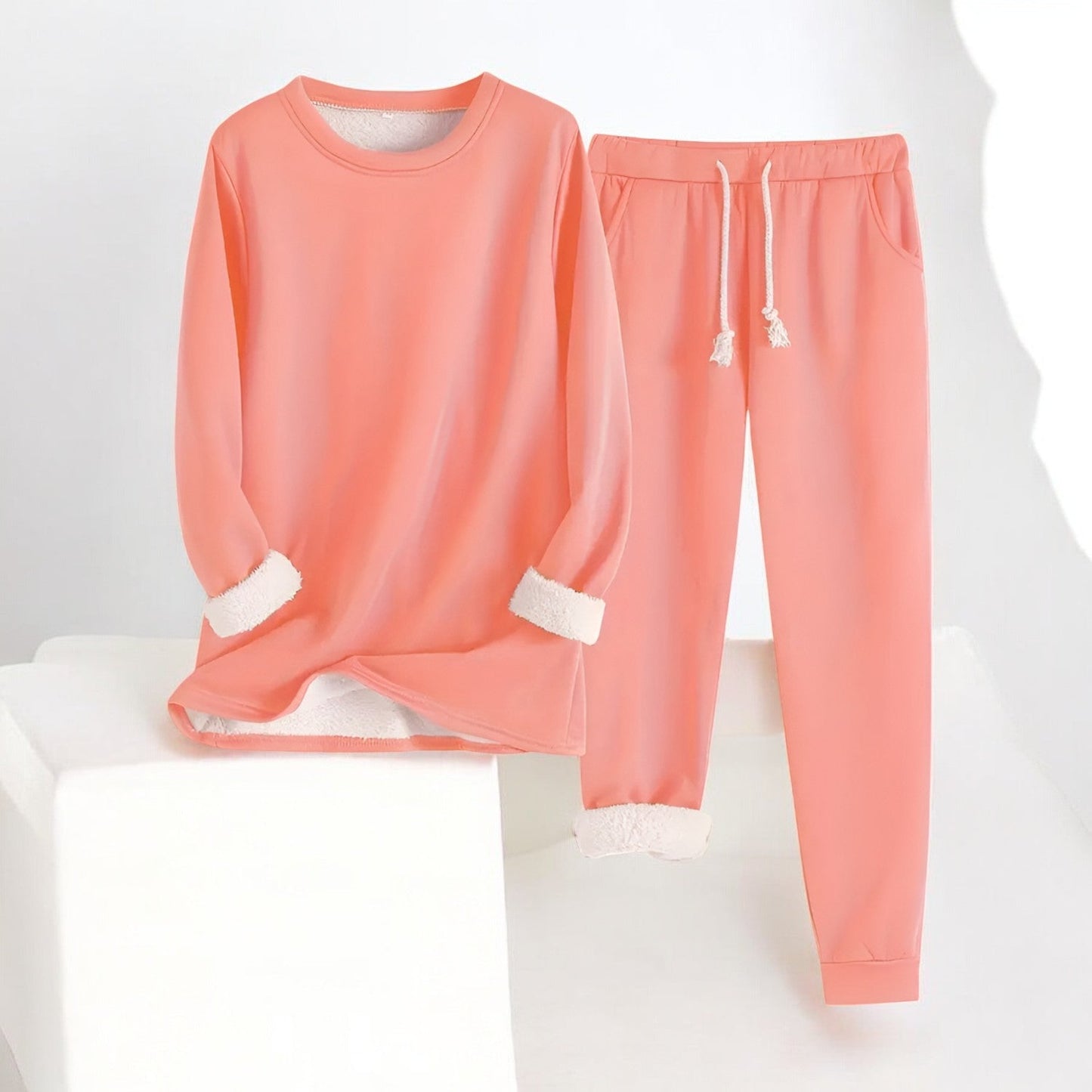 Crystina | Fleece Lined Long Sleeve Two Piece Set