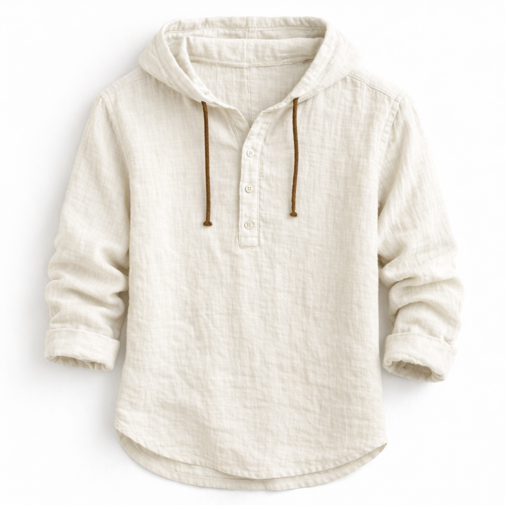 Samuel | Shirt with Drawstring Hood and Long Sleeves
