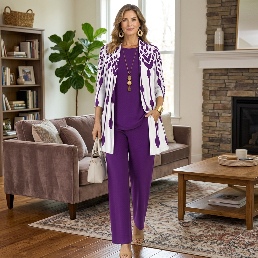 Shieela | Three-Piece Open Front Pants Set