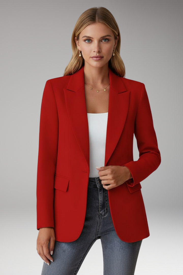 Dahlyica | Blazer with Single Button and Long Sleeves