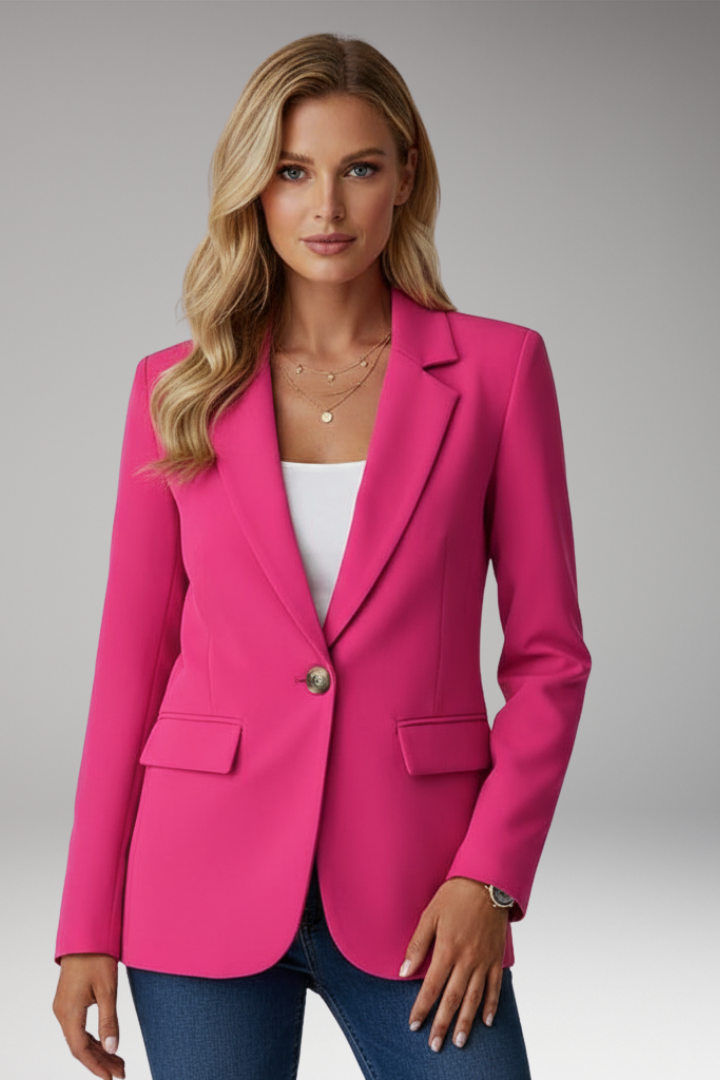 Dahlyica | Blazer with Single Button and Long Sleeves