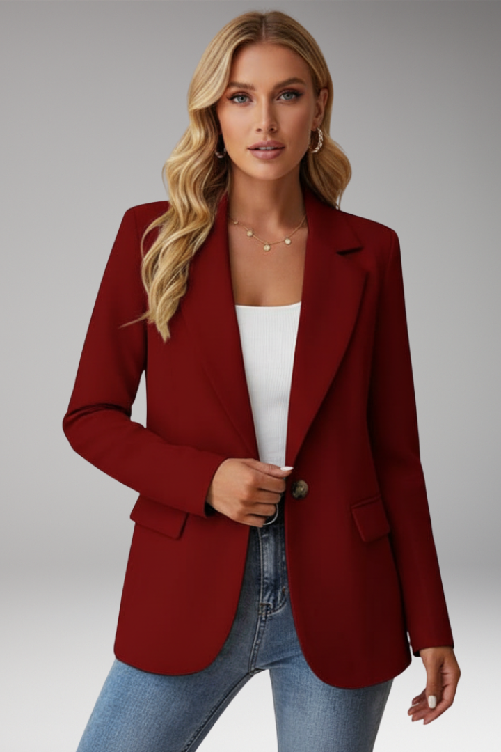 Dahlyica | Blazer with Single Button and Long Sleeves