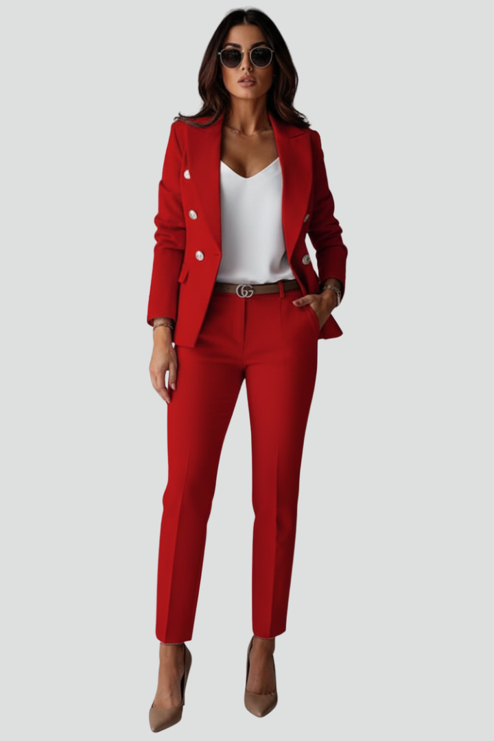 Loes | Suit Set With Blazer and Straight Pants
