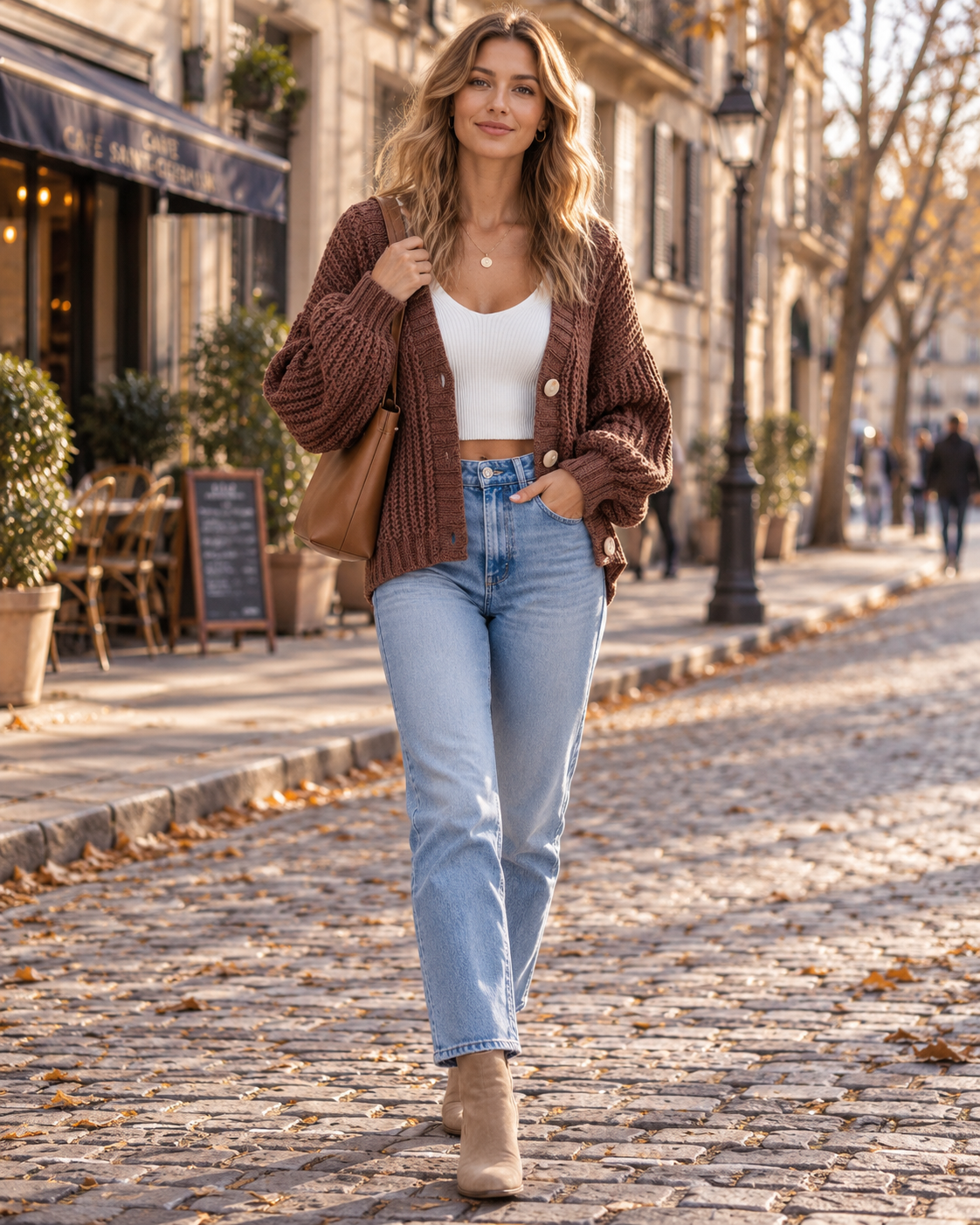 Bethany | Cardigan Long Sleeve Button Front Cable Knit