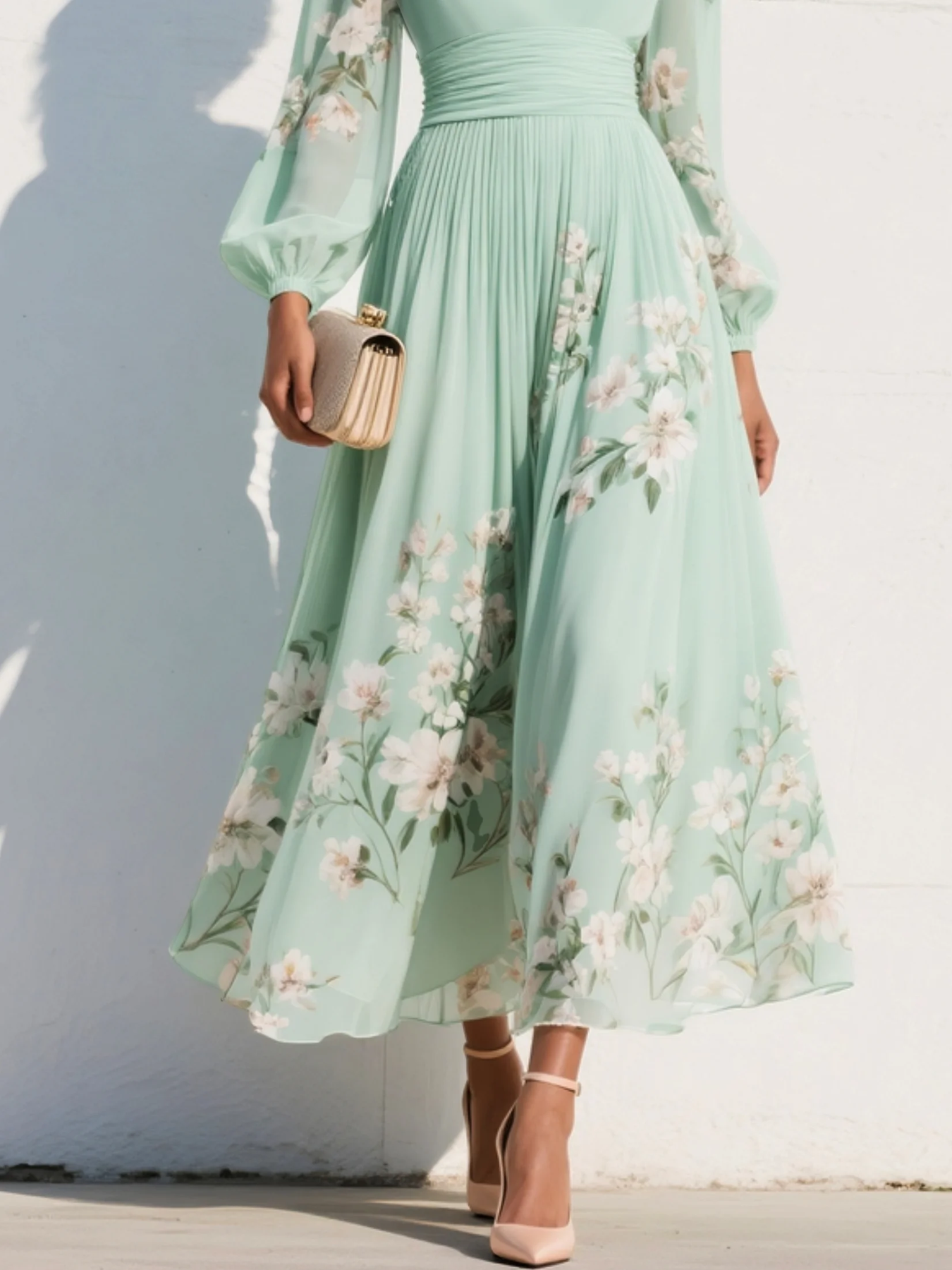 Evalyn - Floral V Neck Maxi Dress