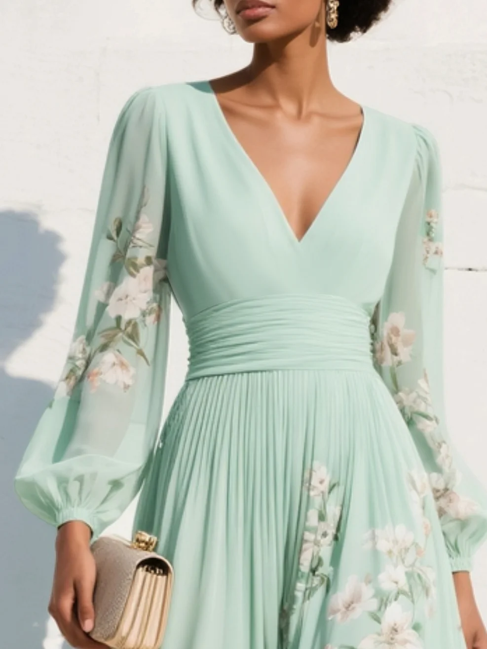 Evalyn - Floral V Neck Maxi Dress