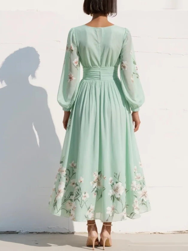 Evalyn - Floral V Neck Maxi Dress