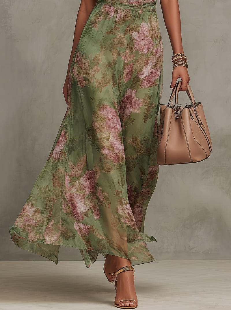 Livya | Floral Halter Maxi Dress