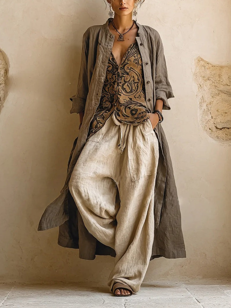 Ereka | Three Piece Printed Vest Trouser Set