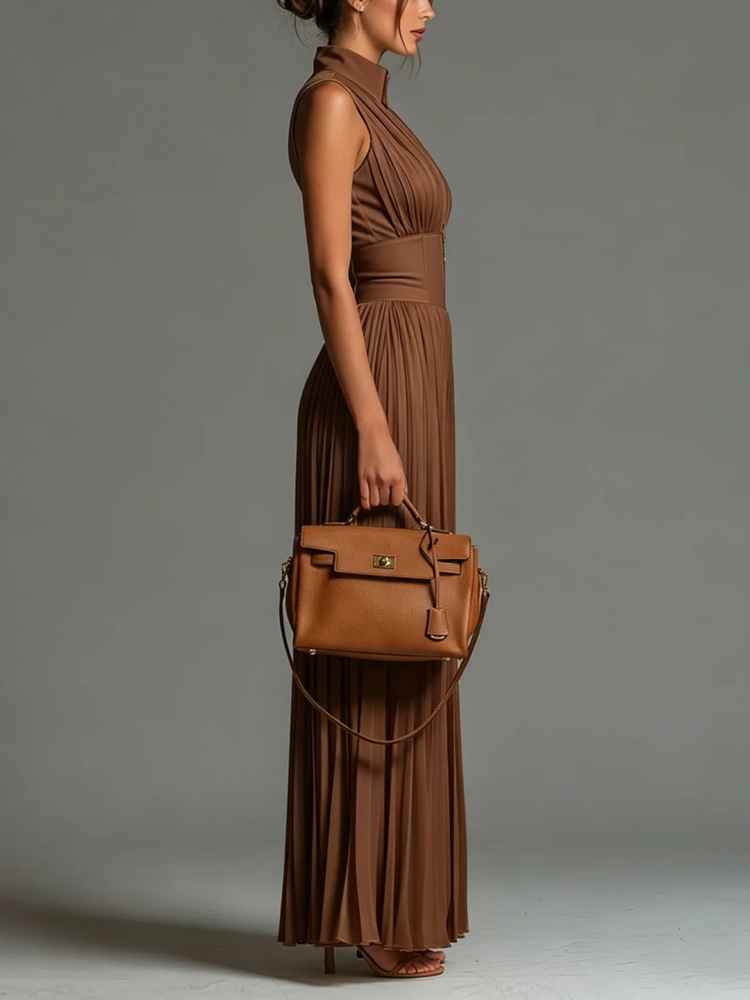 Kleira | Sleeveless Pleated Zip Front Jumpsuit