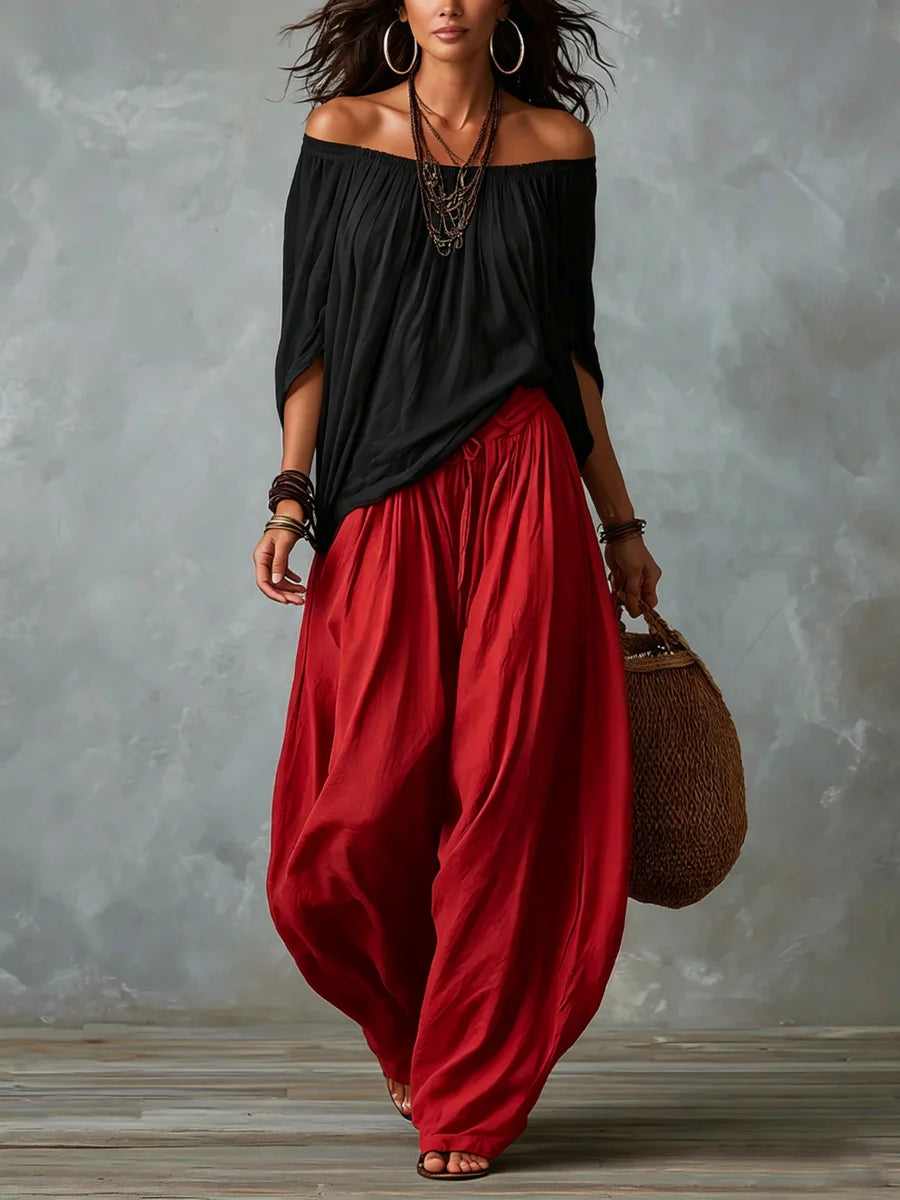 Joryna | Off-Shoulder Asymmetric Top Palazzo Set