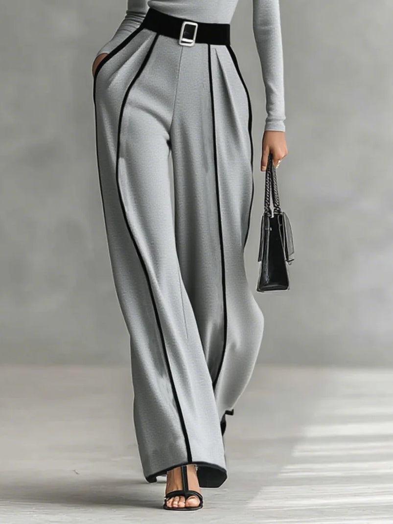 Karyssa - Wide Leg Turtleneck Jumpsuit with Belt