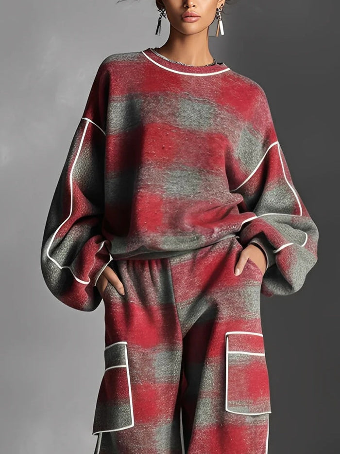 Naevia | Checked Oversized Two Piece Lounge Set