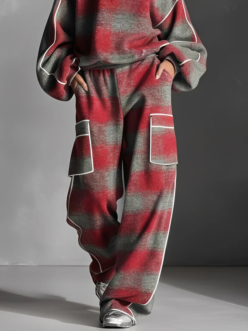Naevia | Checked Oversized Two Piece Lounge Set